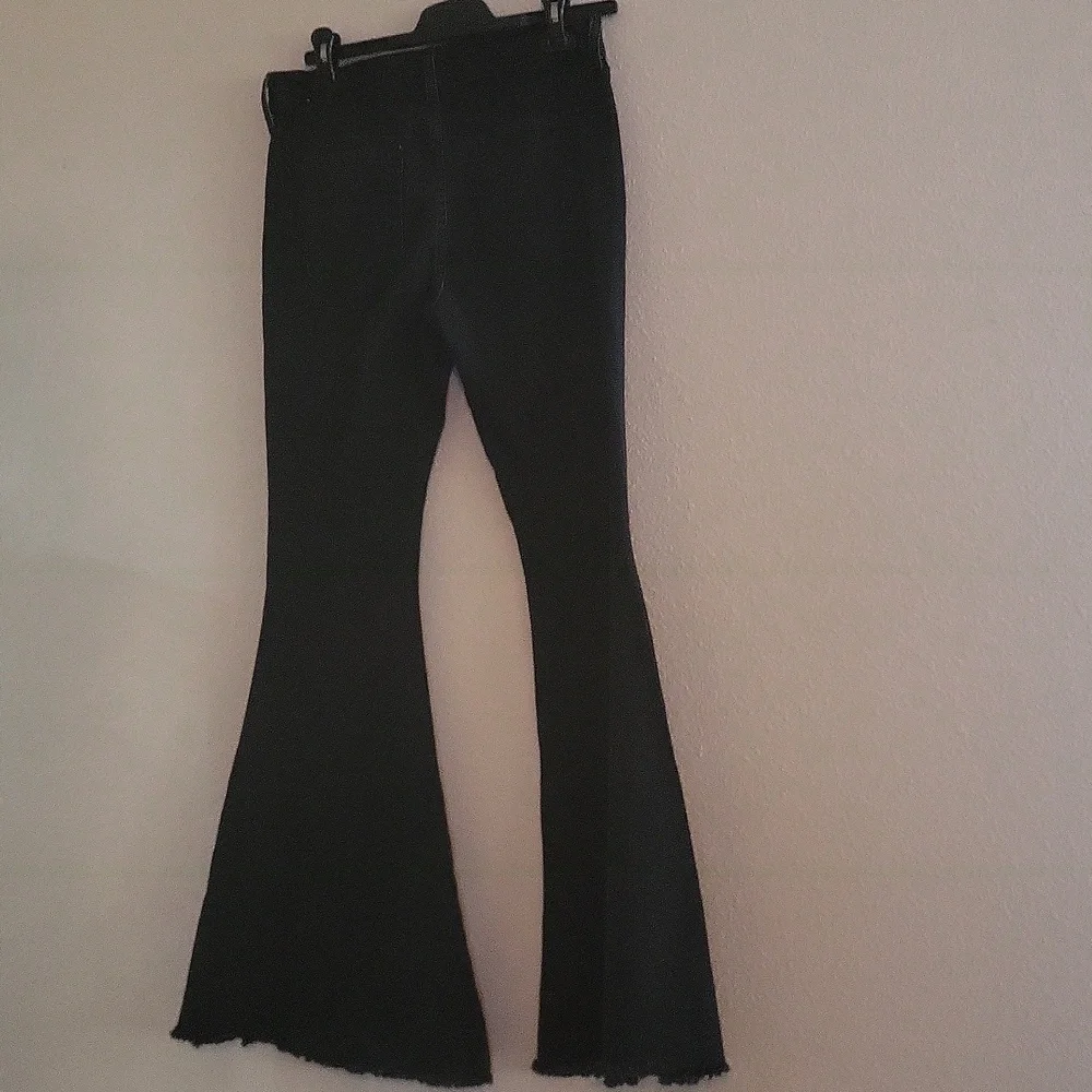 Free People Bell Bottom Low Rise Washed Black Jeans